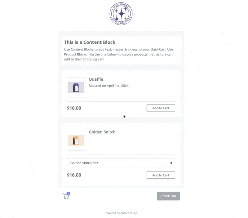 Testing a QuickCart before distributing to customers