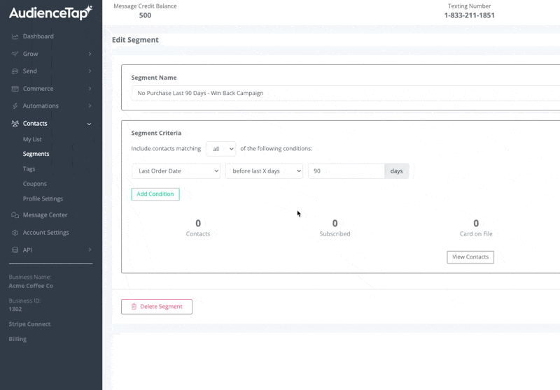 Adding multiple conditions to a customer segment