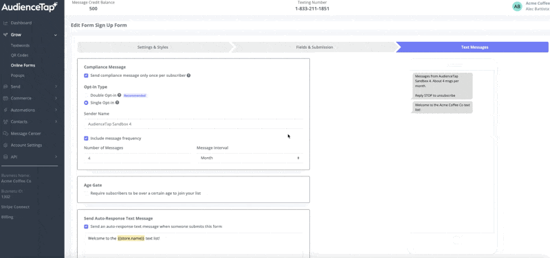 Setting up automation triggers for form submissions