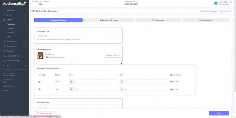 Setting up a spill-over campaign for sold-out products