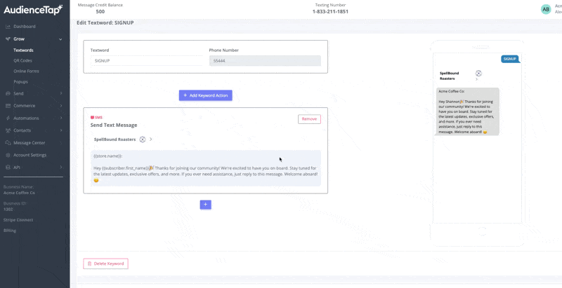 Configuring data capture for names, emails, and segments