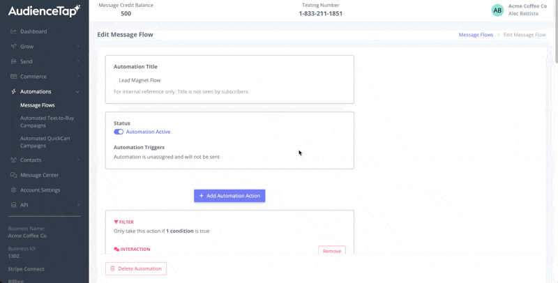 Building a drip flow with coupons and scheduled messages